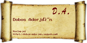Dobos Adorján névjegykártya