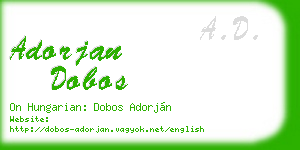 adorjan dobos business card